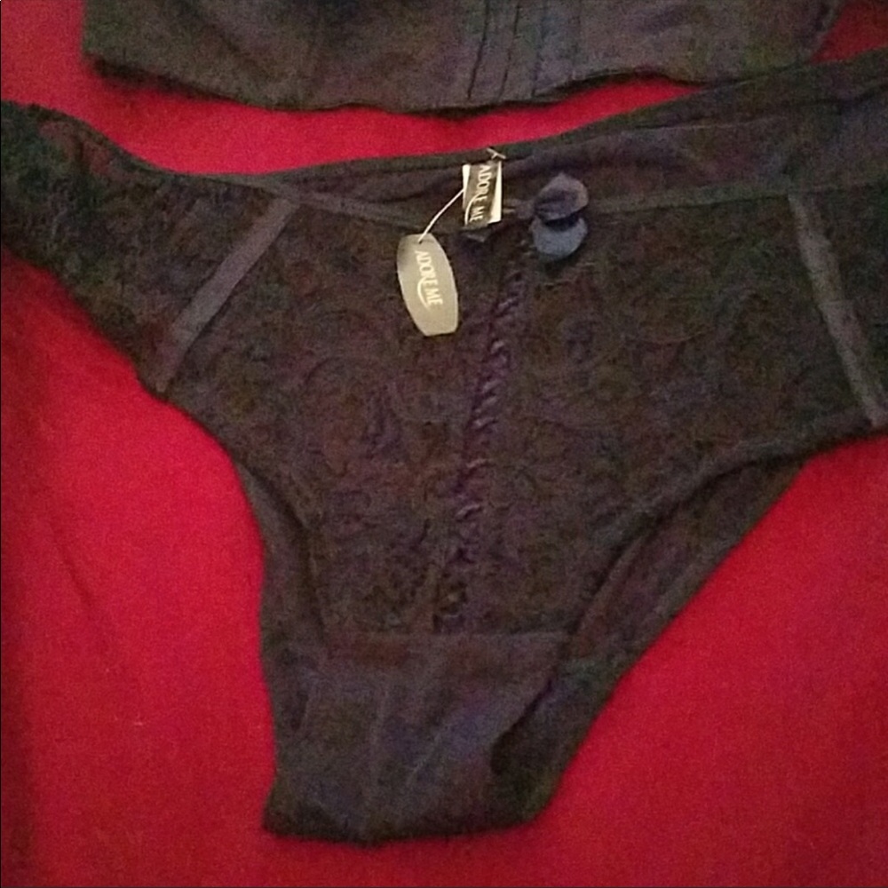 Adore Me Navy Bra & Panty Set